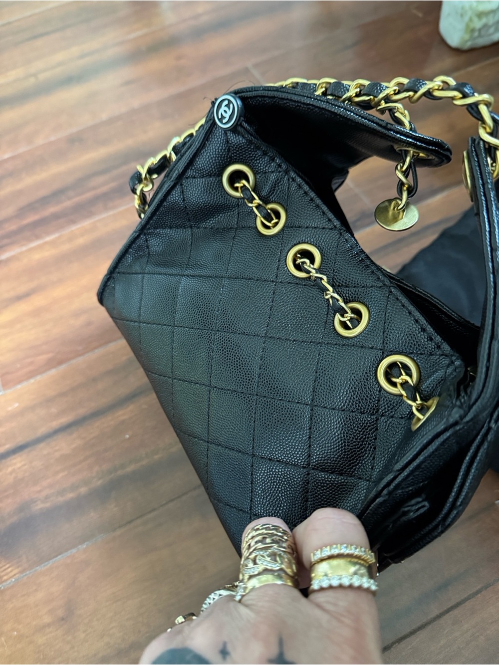Black Quilted Chain-Handle Women’s Bag copy - Picture 4 of 5